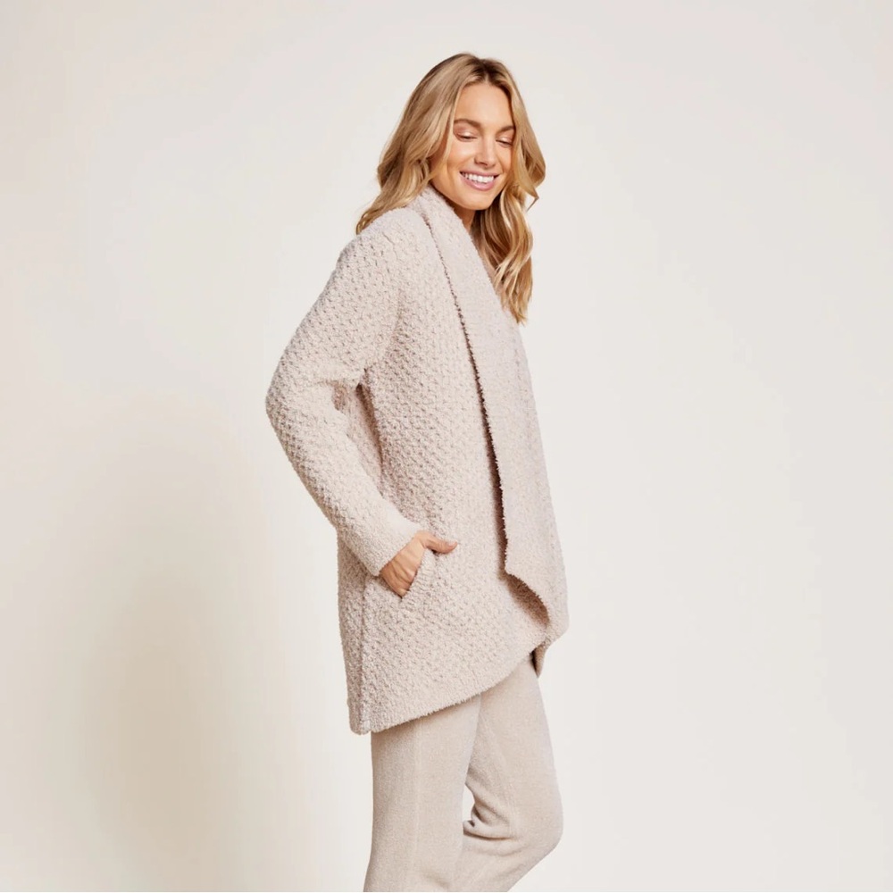 Barefoot Dreams CozyChic® Honeycomb Shawl Cardigan - Picture 6 of 11